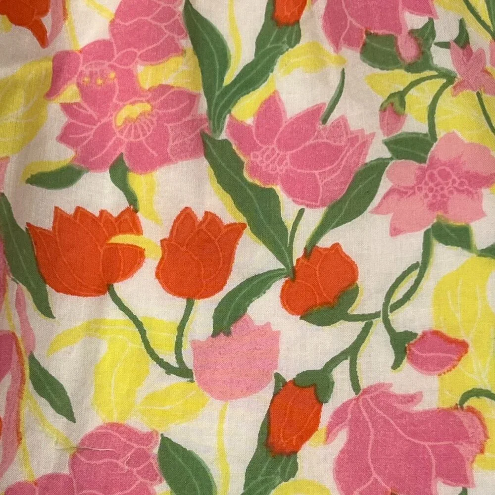 Janie and Jack Short Sleeve Floral Dress, Pink Yellow, 4